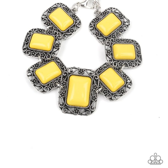 paparazzi Jewelry - Retro Rodeo Yellow Bracelet